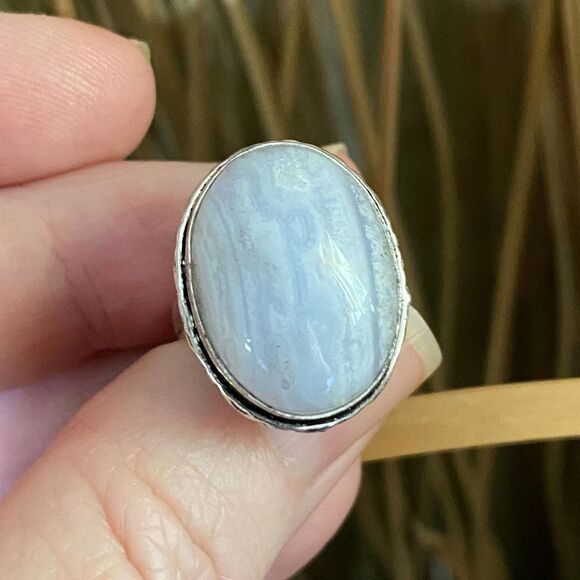 Sterling Silver Plated Gemstone Boho Ring Size 5.5 - Picture 5 of 6